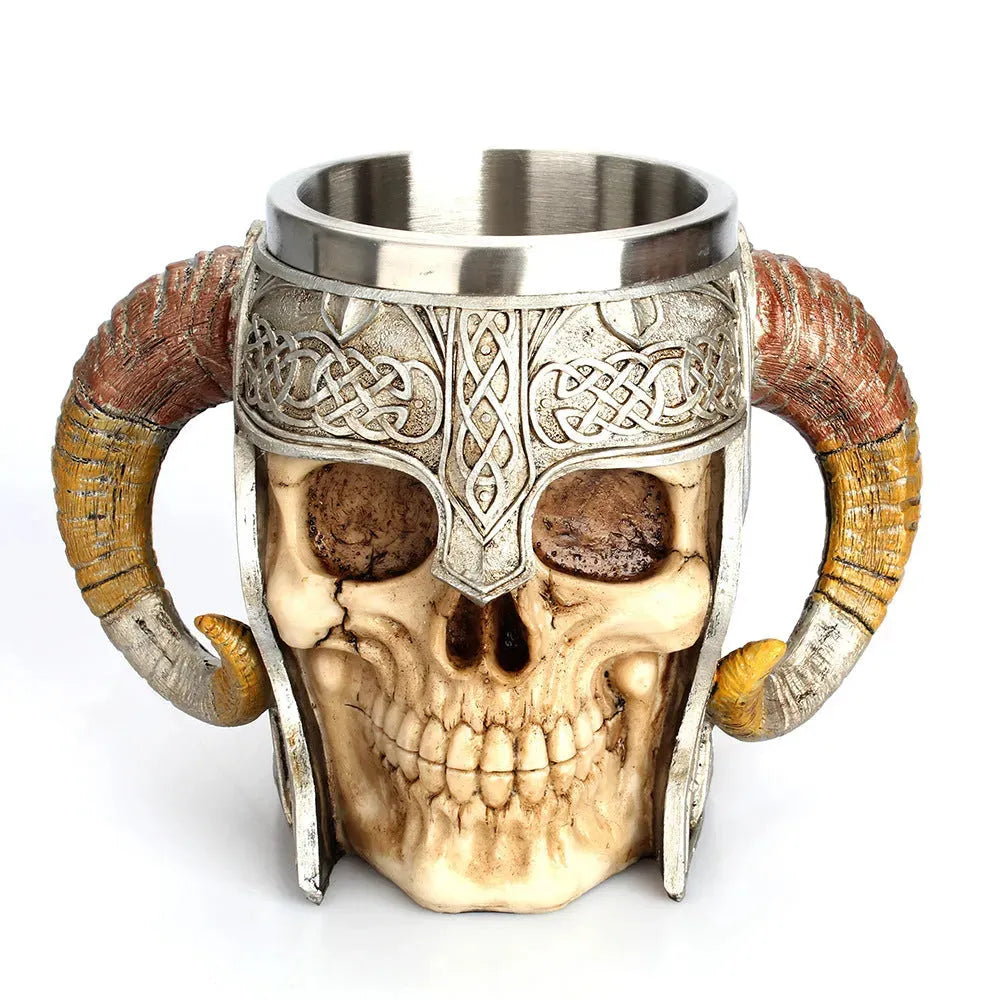 Creative Skull Knight Claw Resin Cup Stainless Steel Drinking Cup - Bellarte Enchanté Creative Skull Knight Claw Resin Cup Stainless Steel Drinking Cup